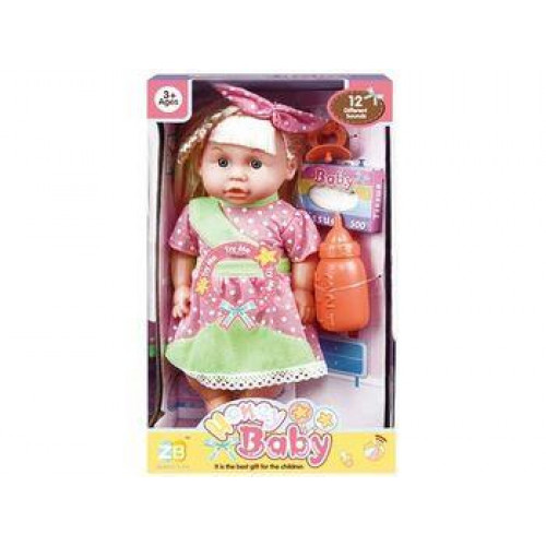 Кукла со звуком и аксессуарами (роз горошек) 32X18.511cm