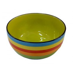 Salatiera din ceramica 12.9cm dungi aprinse multicolore