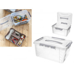 Container Econova Grand box 15l, 39X29X18cm, cu lacate, gri