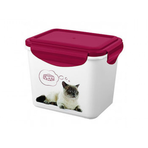 Container pentru hrana Lucky Pet 0.9l, pisici, bordo