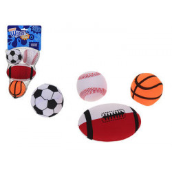 Набор детских мячей 4шт 7cm (баскет, рэгби, теннис, футбол)