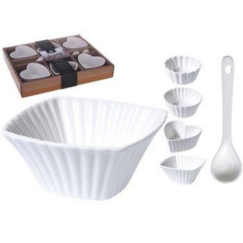 Set pentru aperitiv EH 12buc Inima/cos, portelan