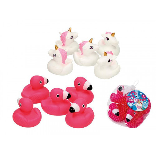 Набор игрушек для купания 5шт фламинго и единорог