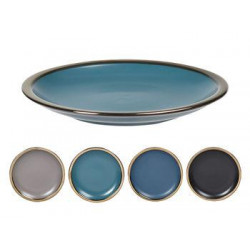 Тарелка десертная 21cm Metallic Rim Blu, керамика