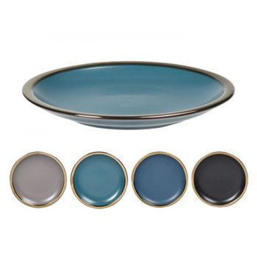 Тарелка десертная 21cm Metallic Rim Blu, керамика