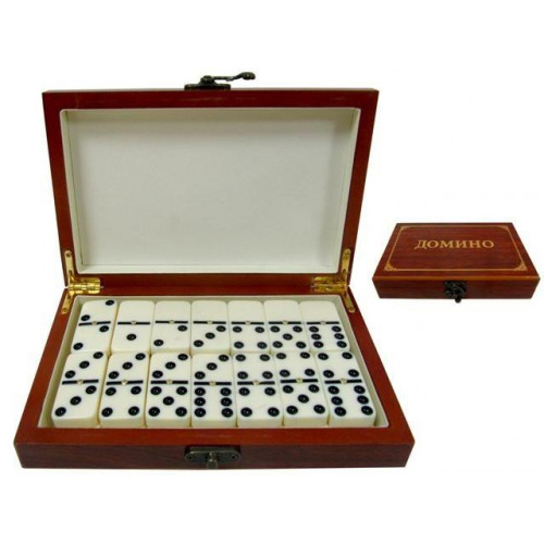Игра домино в подарочной деревянной коробке