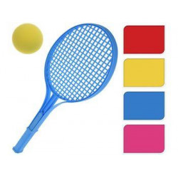 Set tenis pentru copii : palete cu maner 54 cm + minge, plastic