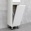 Шкаф-пенал для ванной bayro urbano с корзиной 300x1900 универсальный белый структурный