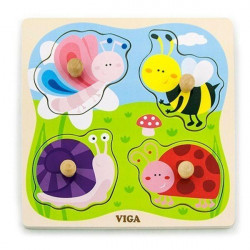 Flat Puzzle w/Big Wooden Knob — Insect