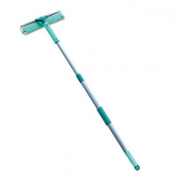 Perie de curățat ferestre cu burete și mâner telescopic, 75-135 cm, Leifheit Basic Wet & Dry