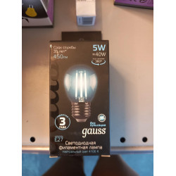 Лампа LED Filament GAUSS BLACK G45 5W  (нейтральный свет)