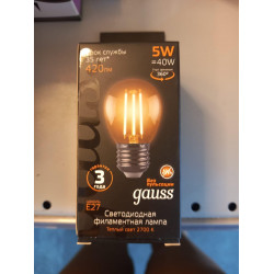 Лампа LED GAUSS Filament G45 5W