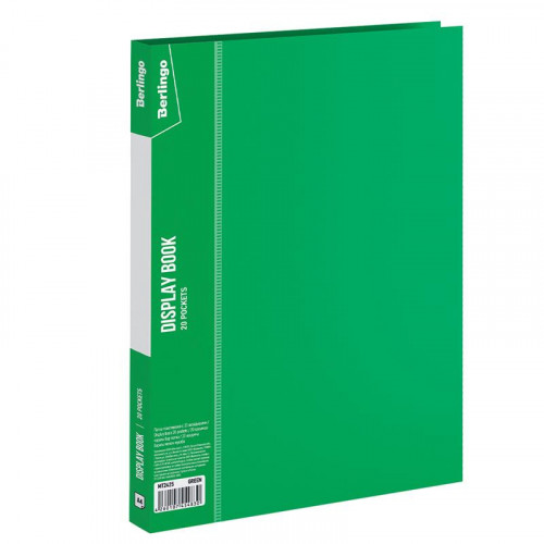 Папка с файлами BERLINGO Standard А4, 20 файлов, зеленая