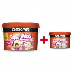 Vopsea emulsie pe bază de apă Superweiss Satin 15L + Sw Satin 2.5L