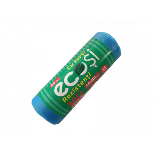 Saci de gunoi cu miner 60Lit / 15buc Ecosi
