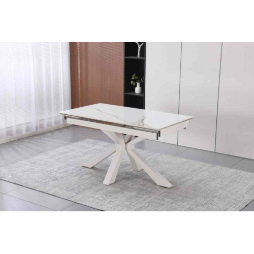 Masa din sticla Yasen DT-2426 Casco Gold / White