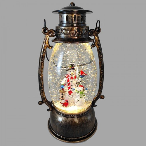 Декоративный светильник Снеговики 25 см бронза WDL-2112