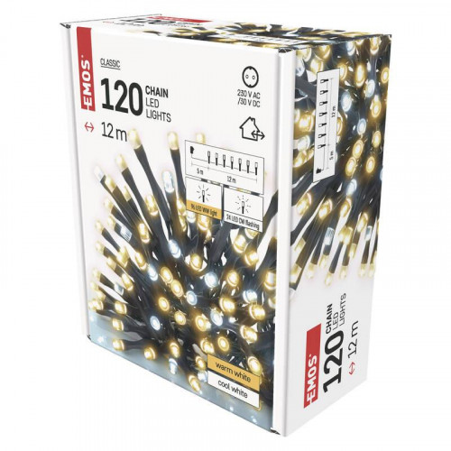 Гирлянда LED Рождественская EMOS 120 Светодиодная гирлянда, 12 м, (D4AN02)