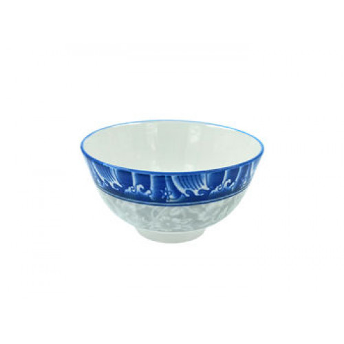 Salatiera din ceramica 13cm flori albastre
