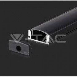 Profil banda LED cu dispersor 15.8x15.8mm 2m negru V-TAC