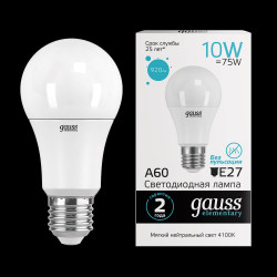 Bec LED Gauss Elementary A60 10W E27 41K 1/10/50