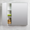 Шкаф-зеркало для ванной подвесной bayro dorado белый 800x700