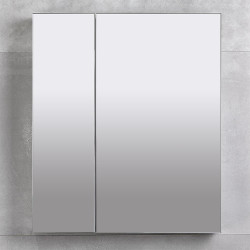 Шкаф-зеркало для ванной подвесной bayro dorado белый 600x700