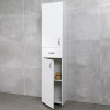 Шкаф-пенал для ванной напольный bayro bris 416x1900 универсальный белый  104425