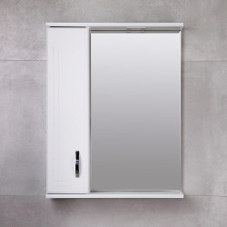 Шкаф-зеркало для ванной bayro verso 600x750 левое белое