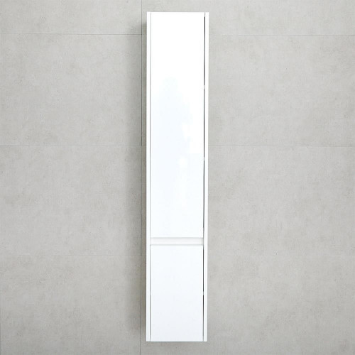 Шкаф-пенал для ванной подвесной bayro aspect 300x1600 универсальный белый