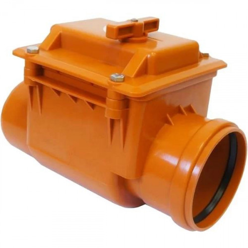 Обратный клапан ПП канализационный Aquer. Оранж. д 110 мм.