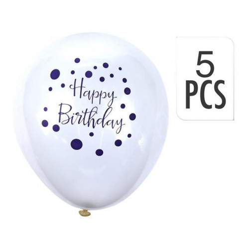 Набор шаров воздушных Happy Birthday 5шт, белые