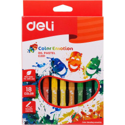 Creione pastel ulei DELI, 18 culori