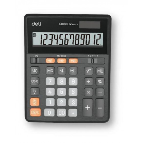 Calculator DELI M888, 12 digits, negru