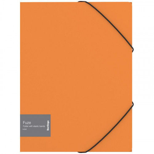 Папка на резинке BERLINGO Fuze А4, пластик, оранжевая