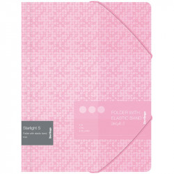 Папка на резинке BERLINGO Starlight А4, пластик розовая