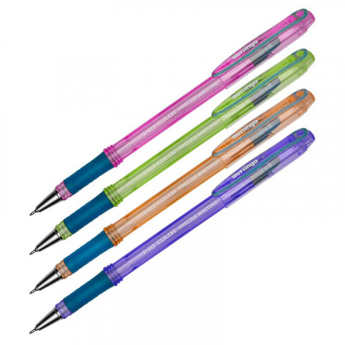 Ручка шариковая BERLINGO I-10 Color, грип, 0.4 мм, синяя