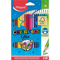 Creioane colorate MAPED Star, 18 culori