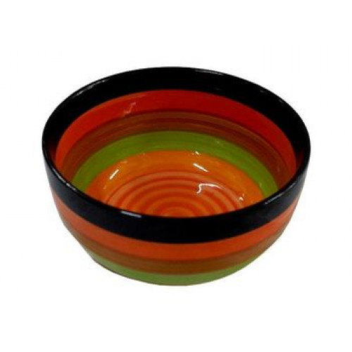 Salatiera din ceramica 12.5cm dungi multicolore