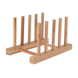Suport din lemn pentru 4 farfurii EH 12.5X12cm, bambus
