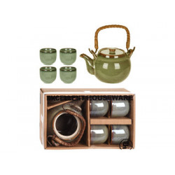 Set servire ceai din ceramica: ceainic 700ml, 4 cani 90ml
