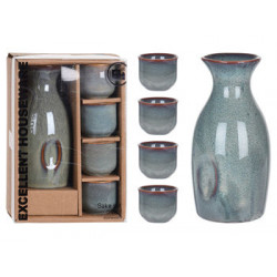 Set Sake din ceramica: ulcior 250ml, 4 cesti 50ml