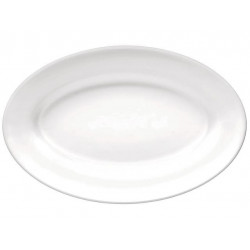 Platou oval 22cm Toledo, alb, opalglass