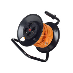 Prelungitor cu tambur Bachmann, 4 x Schuko, cablu 3G1 5mm 40m orange
