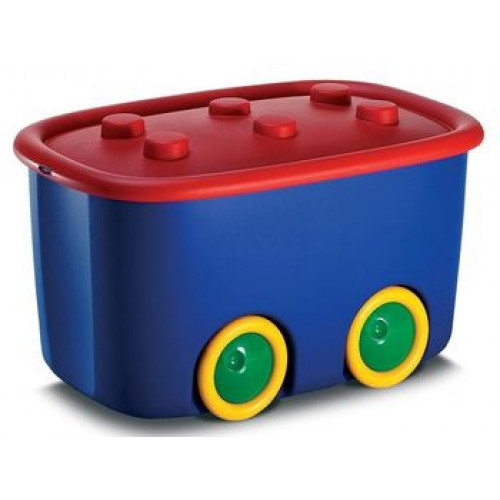 Cutie pentru jucarii KIS 46l, 58X39XH32cm, cu rot, rosu-albastru