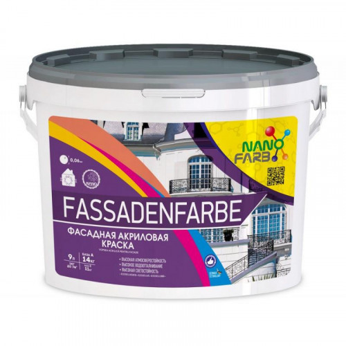 Vopsea acrilică FASSADENFARBE Nanofarb (bază C) 11 kg