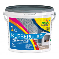 KLEBERGLAS Nanofarb 5,0 кг клей акриловый для стекло обоев и стекло холста