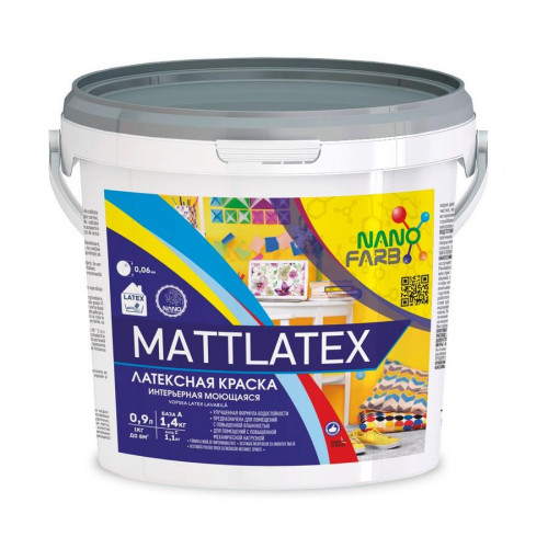 MATTLATEX Nanofarb 1,4 кг интерьерная моющаяся краска