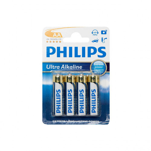 Батареи 4 штук Philips ULTRA ALKALINE 1.5 B AA