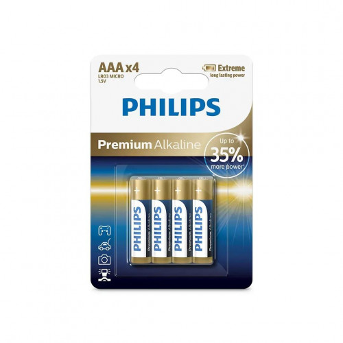 Батареи 4 штук Philips PREMIUM ALKALINE 1.5 B AAA